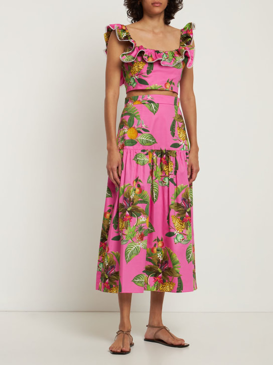 Borgo De Nor: Jazz コットンクロップドトップ - ピンク/マルチカラー - women_1 | Luisa Via Roma