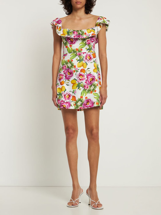 Borgo De Nor: Nalani ruffled cotton midi dress - Multicolor - women_1 | Luisa Via Roma