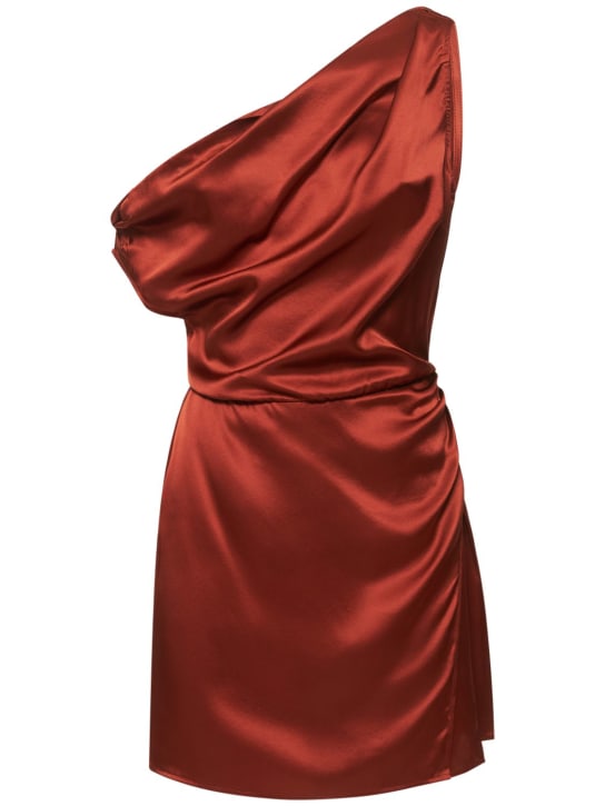 Reformation: Vestido corto de satén de seda - Rojo - women_0 | Luisa Via Roma