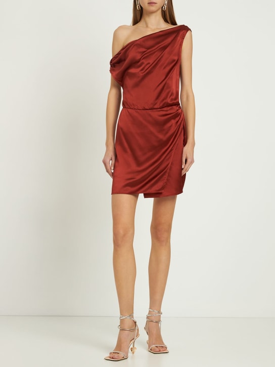 Reformation: Alanis silk satin mini dress - Kırmızı - women_1 | Luisa Via Roma