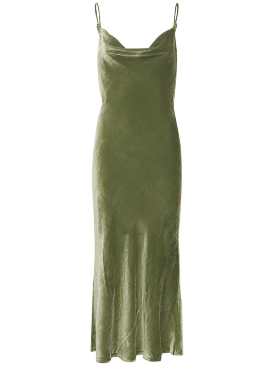 Reformation: Salamanca velvet midi dress - Yeşil - women_0 | Luisa Via Roma