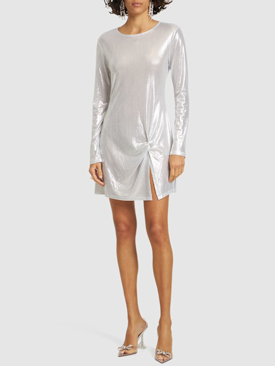 Reformation: Roxbury knit stretch mini dress - Silver - women_1 | Luisa Via Roma