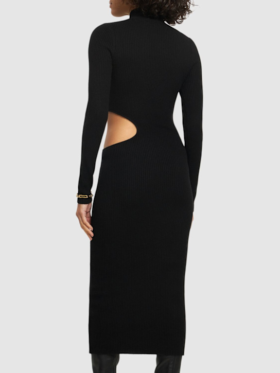 Reformation: Vallo cutout cashmere knit midi dress - Black - women_2 | Luisa Via Roma