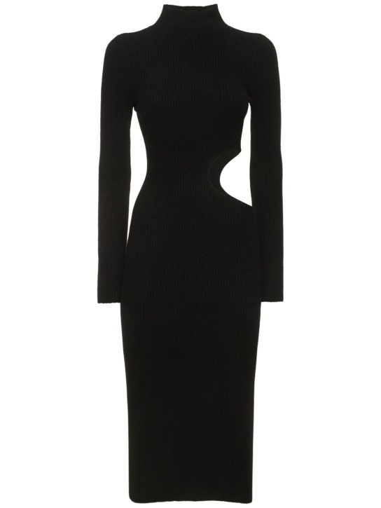 Reformation: Vallo cutout cashmere knit midi dress - Black - women_4 | Luisa Via Roma