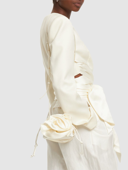 Magda Butrym: Borsa Magda in raso - Crema - women_1 | Luisa Via Roma