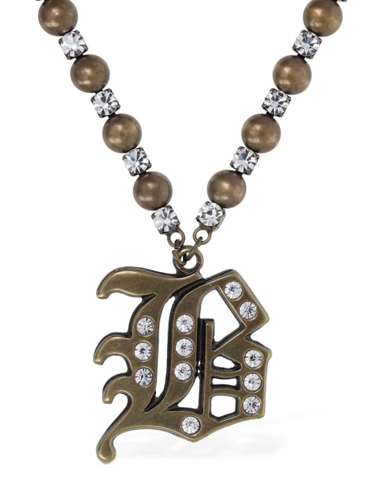 B Logo Crystal Necklace - Blumarine - Women | Luisaviaroma