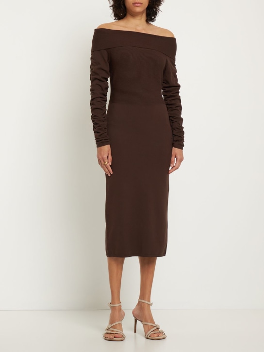 The Garment: Marmont knit viscose midi dress - Brown - women_1 | Luisa Via Roma