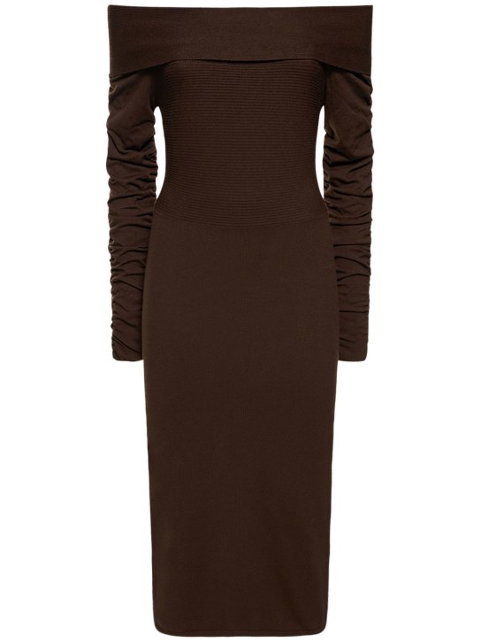The Garment: Marmont knit viscose midi dress - Brown - women_0 | Luisa Via Roma