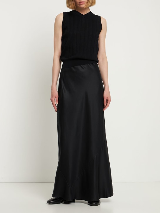 The Garment: Belair satin midi skirt - Black - women_1 | Luisa Via Roma