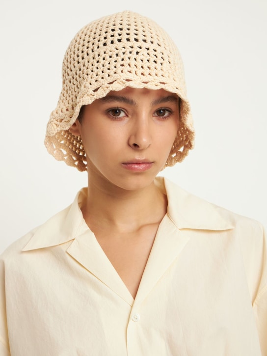 The Garment: Gorro pescador de lino con logo - Beige - women_1 | Luisa Via Roma