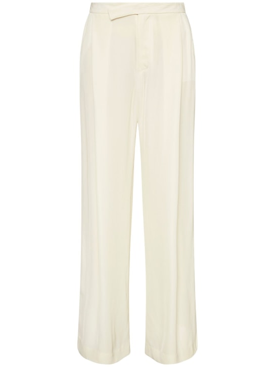 St. Agni: Overlapping waistband viscose pants - White - women_0 | Luisa Via Roma