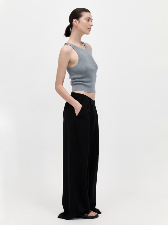 St. Agni: Overlapping waistband viscose pants - women_1 | Luisa Via Roma