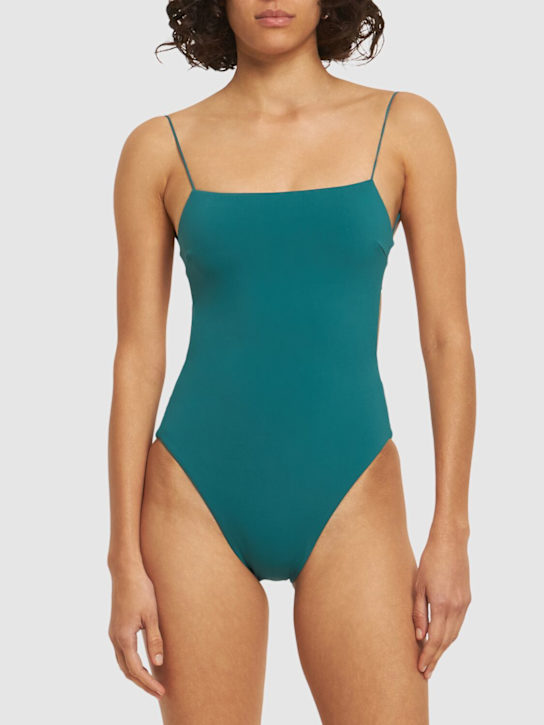 Ziah: Spaghetti strap one piece swimsuit - Green - women_1 | Luisa Via Roma