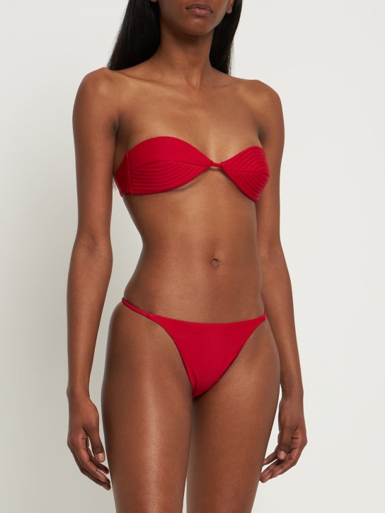 Ziah: Avril stitch detailing bikini top - Red - women_1 | Luisa Via Roma