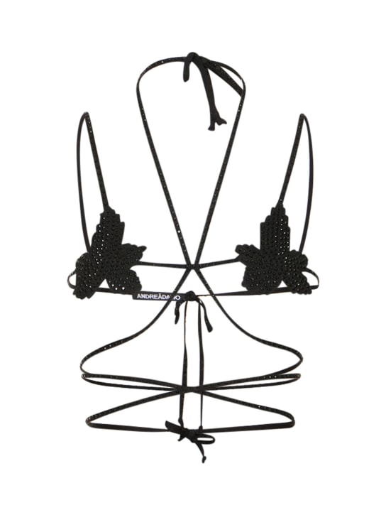 Andreadamo: Soutien-gorge feuilles de figues - Noir - women_0 | Luisa Via Roma