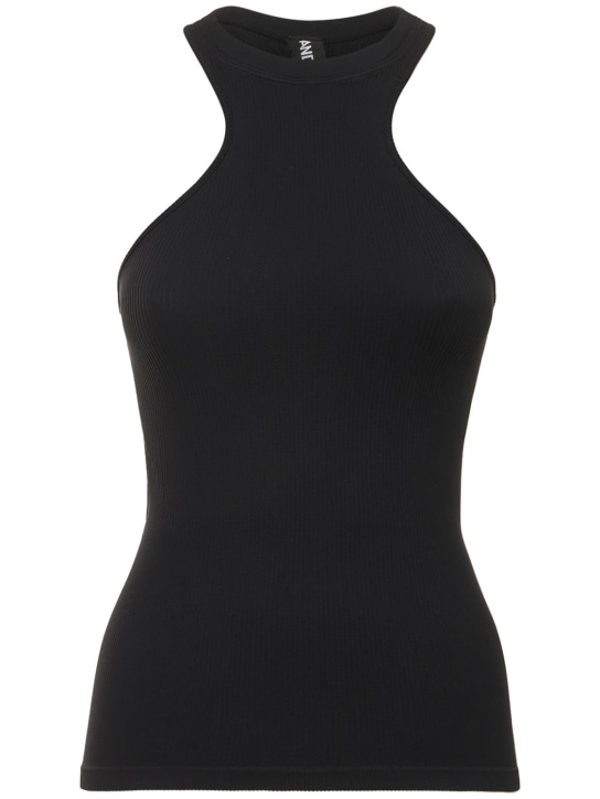 Andreadamo: 罗纹弹力背心 - 黑色 - women_0 | Luisa Via Roma