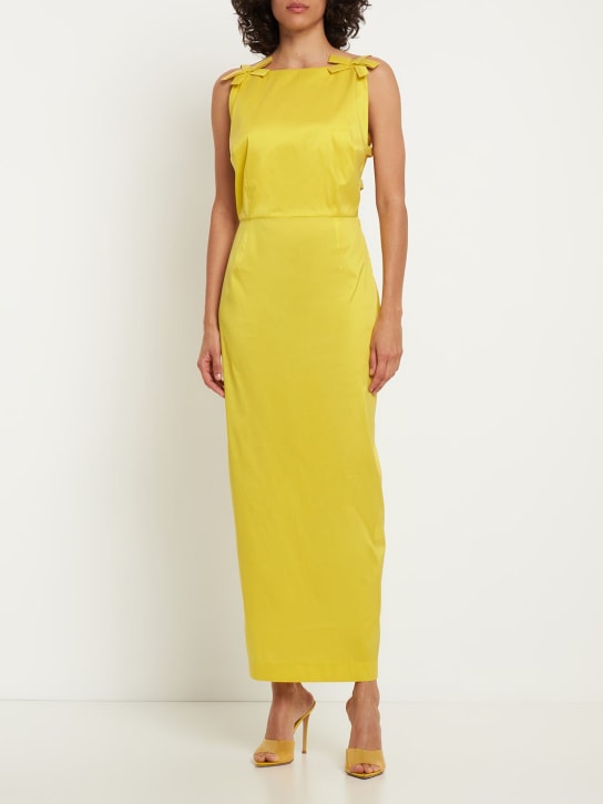 Bernadette Antwerp: Kim taffeta midi dress w/ bow details - Yellow - women_1 | Luisa Via Roma