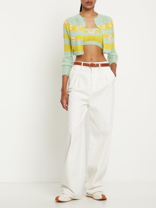 Bernadette Antwerp: Cardigan Lily in misto lana con ricami - Giallo/Multi - women_1 | Luisa Via Roma