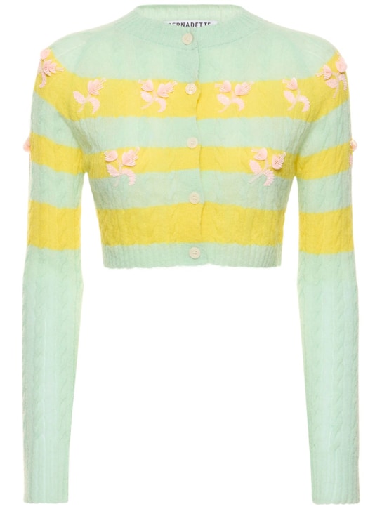 Bernadette Antwerp: Cardigan Lily in misto lana con ricami - Giallo/Multi - women_0 | Luisa Via Roma