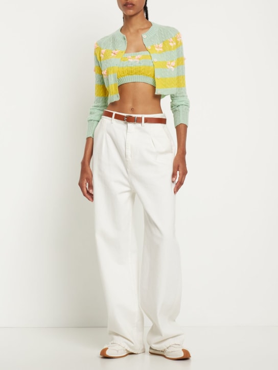 Bernadette Antwerp: Bauchfreies Stricktop „Dahlia“ - Gelb/Multi - women_1 | Luisa Via Roma