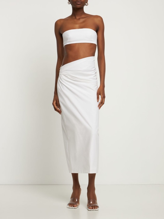 Interior: Caleb cotton poplin midi skirt - White - women_1 | Luisa Via Roma