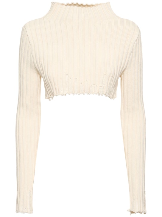 Interior: Top de algodón con manga larga - Blanco - women_0 | Luisa Via Roma