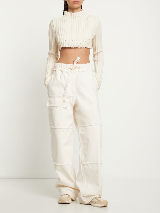 Interior: Top de algodón con manga larga - Blanco - women_1 | Luisa Via Roma