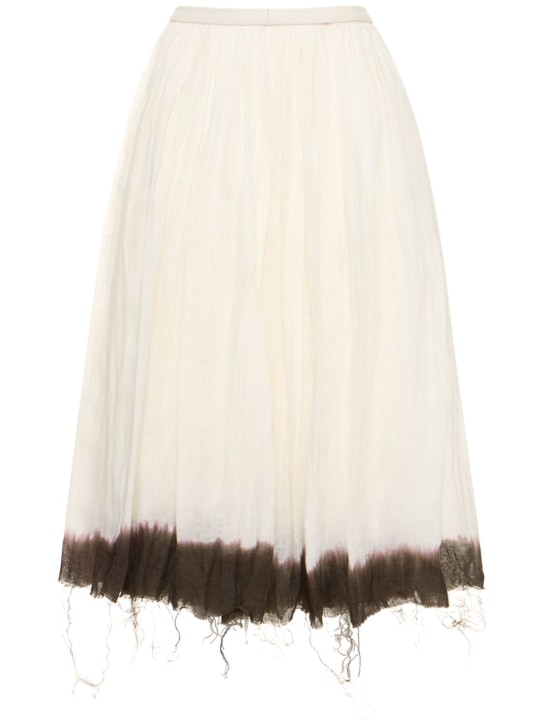 Interior: Asa linen long skirt - White - women_0 | Luisa Via Roma