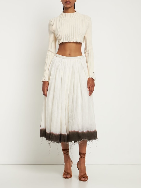 Interior: Asa linen long skirt - White - women_1 | Luisa Via Roma