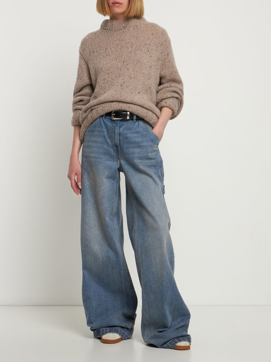 Interior: Eva cashmere crewneck sweater - Beige - women_1 | Luisa Via Roma