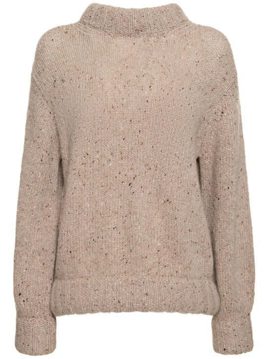 Interior: Eva cashmere crewneck sweater - Beige - women_0 | Luisa Via Roma
