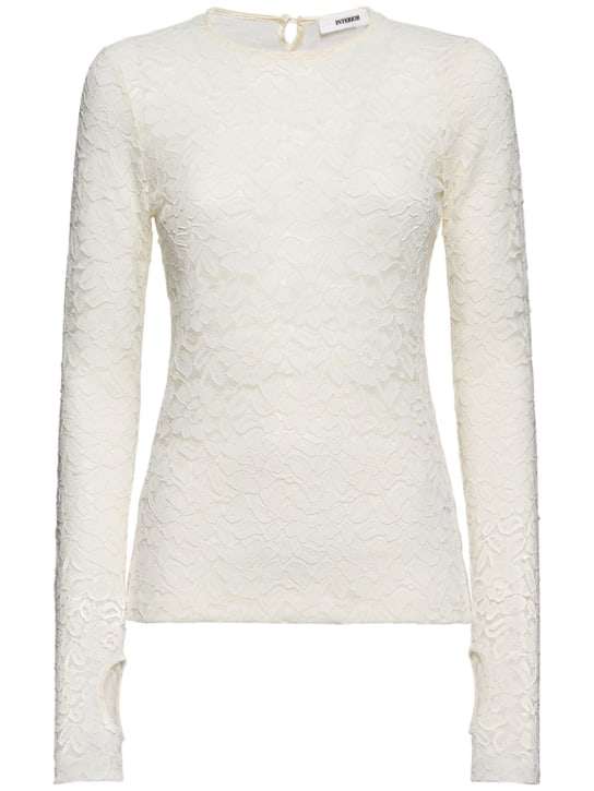 Interior: Carrie cotton blend long sleeved top - White - women_0 | Luisa Via Roma