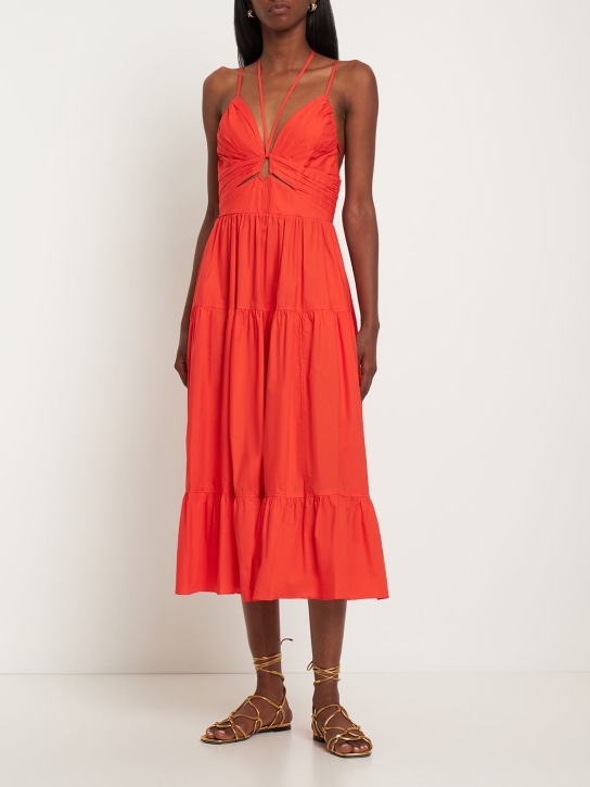 Ulla Johnson: Vestido midi de popelina de algodón - women_1 | Luisa Via Roma