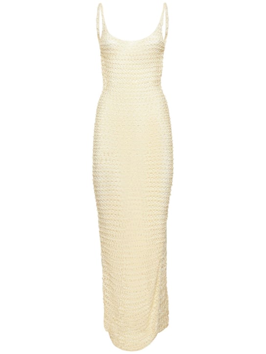 Aya Muse: Vestido largo de punto - Blanco - women_0 | Luisa Via Roma