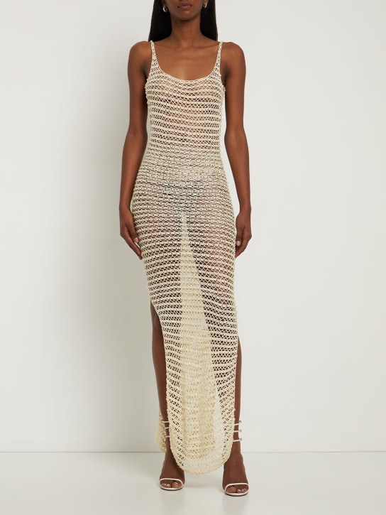 Aya Muse: Vestido largo de punto - Blanco - women_1 | Luisa Via Roma