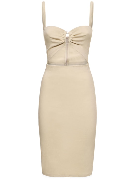 Anemos: The Tortoise stretch linen midi dress - Beige - women_0 | Luisa Via Roma