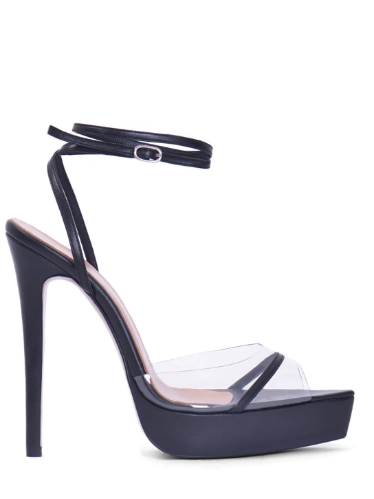 Andrea Wazen: 150mm Dassy PVC platform sandals - Siyah - women_0 | Luisa Via Roma