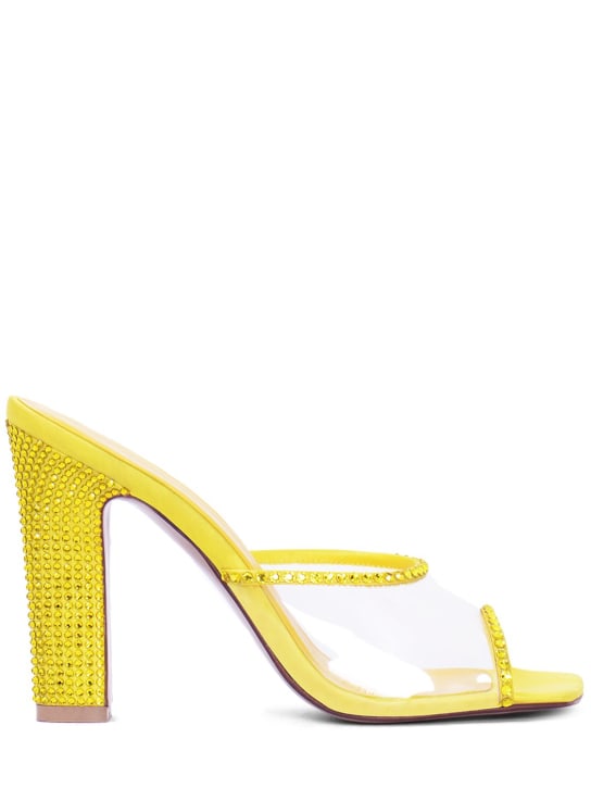 Andrea Wazen: 90毫米Gloria PVC&水晶穆勒鞋 - 黄色 - women_0 | Luisa Via Roma