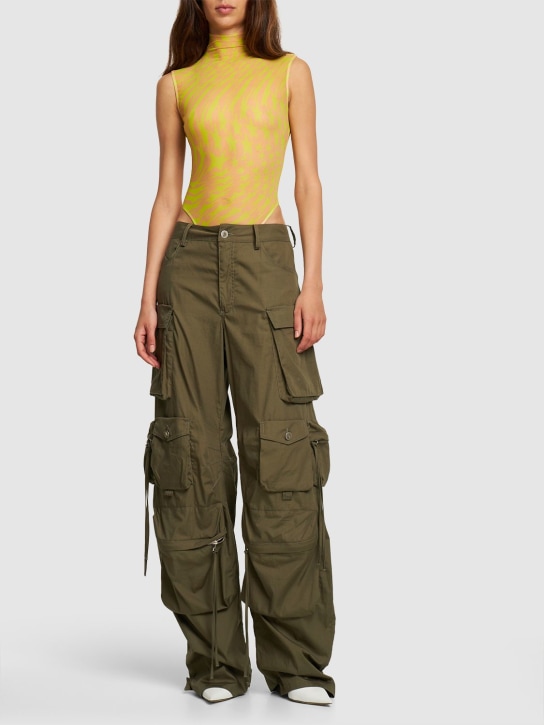 MUGLER: Body de malla estampada - Amarillo - women_1 | Luisa Via Roma