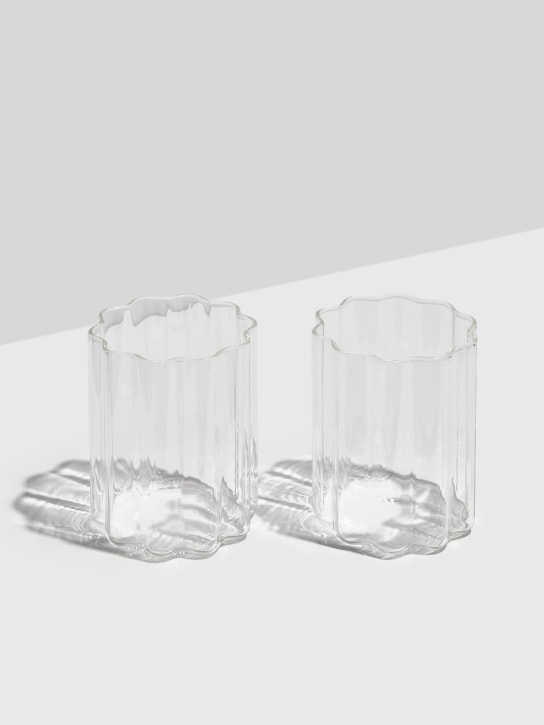 FAZEEK: Set of 2 Wave glasses - Transparent - ecraft_2 | Luisa Via Roma