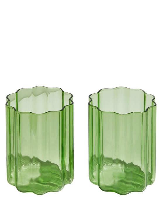 FAZEEK: Wave玻璃杯2个套装 - 绿色 - ecraft_0 | Luisa Via Roma