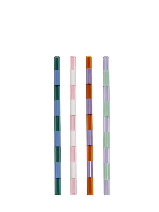 FAZEEK: Lot de 4 pailles à rayures - Multicolore - ecraft_0 | Luisa Via Roma