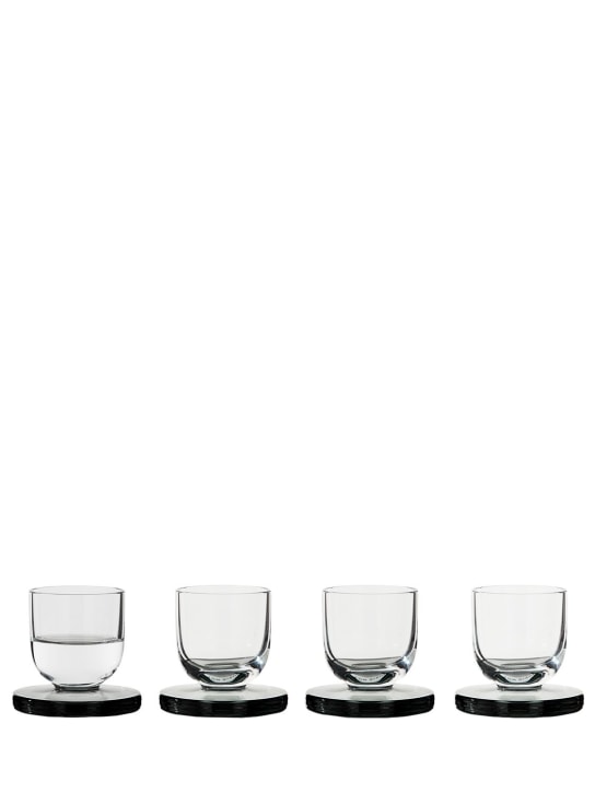 Tom Dixon: Set of 4 Puck shot glasses - Clear Smoke - ecraft_0 | Luisa Via Roma