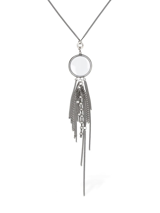Ann Demeulemeester: Sanne medallion chains necklace - Silver - men_0 | Luisa Via Roma