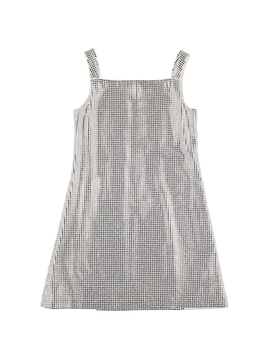 Dolce&Gabbana: Sequined cotton party dress - Silver - kids-girls_0 | Luisa Via Roma
