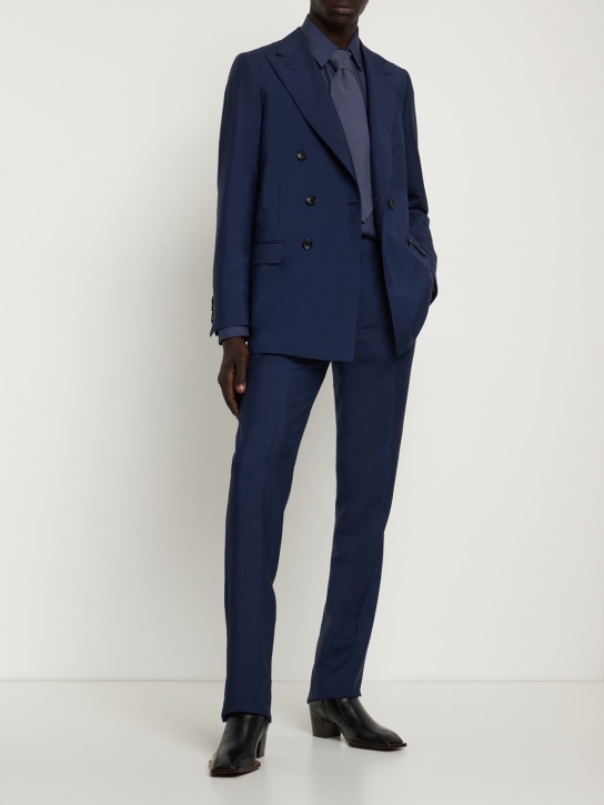 Bally: Formal pants - Marine Blue - men_1 | Luisa Via Roma