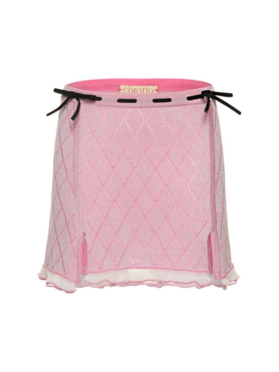 Cormio: 混棉针织迷你短裙 - 粉色 - women_0 | Luisa Via Roma
