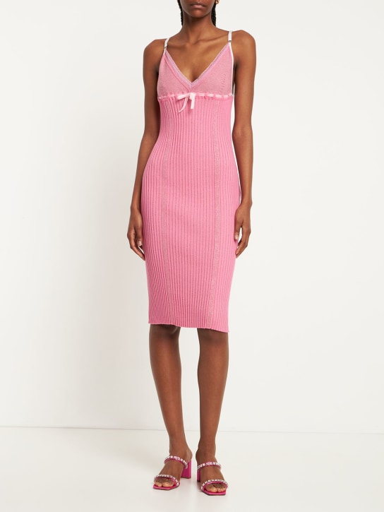 Cormio: Vestido midi de punto de algodón - Rosa - women_1 | Luisa Via Roma