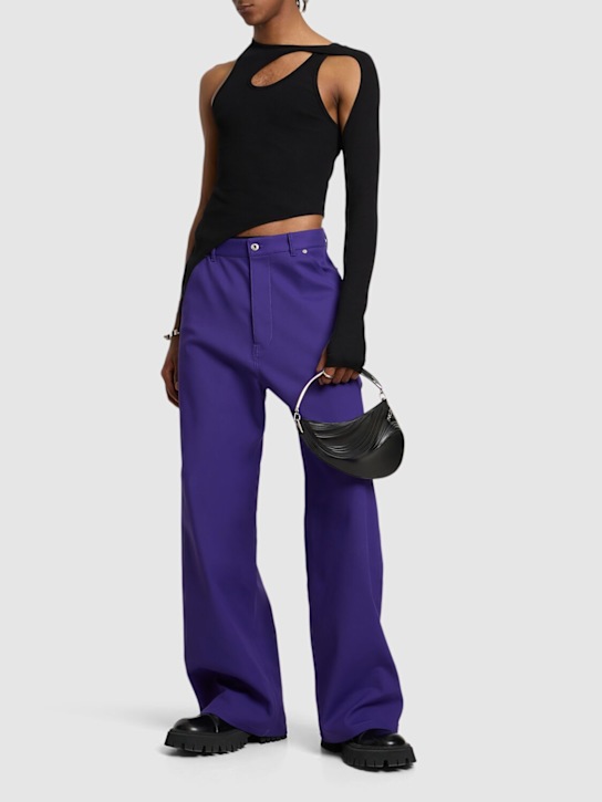 MUGLER: Spiral embossed leather pouch - Black - men_1 | Luisa Via Roma