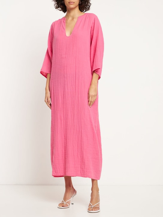 Maria de la Orden: Vestito midi Kalamata in gauze di cotone - Fucsia - women_1 | Luisa Via Roma